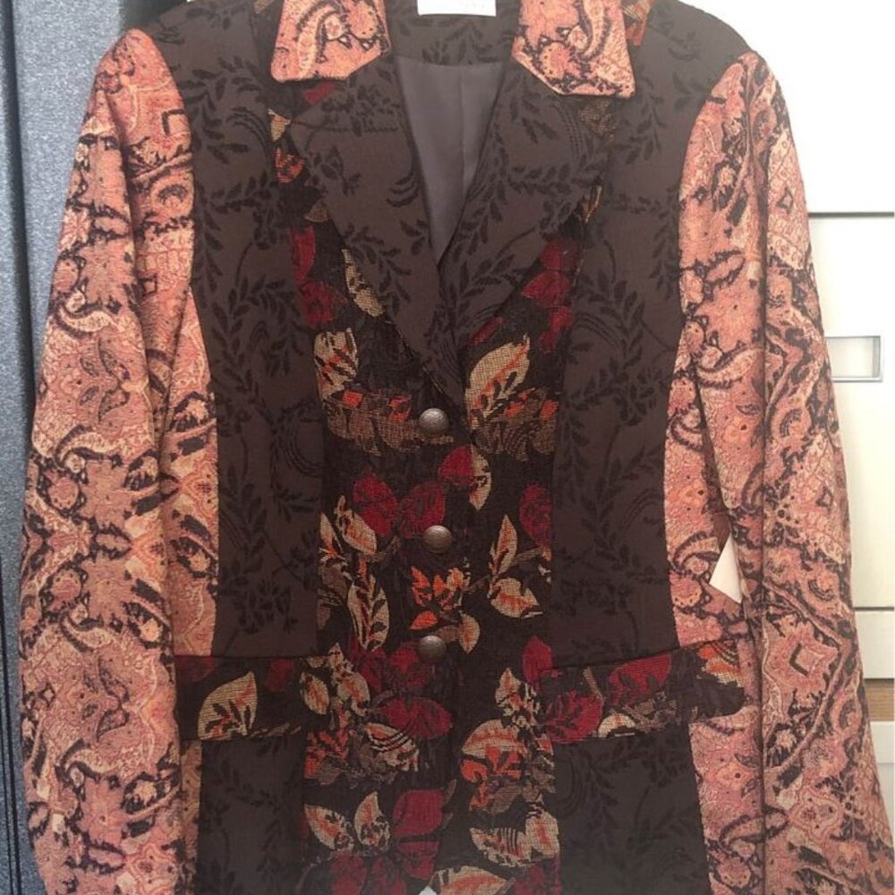 Blazer by Coldwater Creek Colorful Women's Tapestry Jacket sz W18 NWT